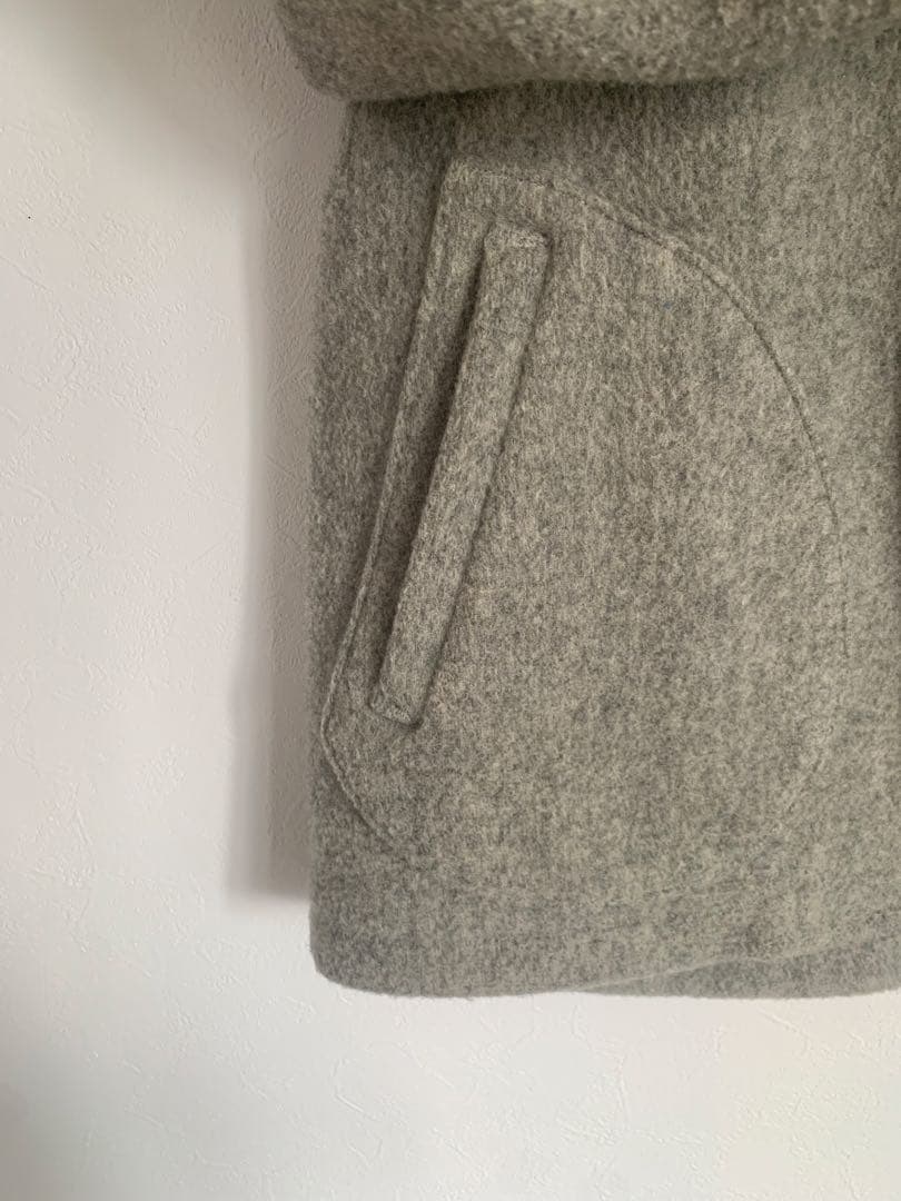 Danton ダントン　ウールモッサ　ノーカラージャケット　グレー　S 36