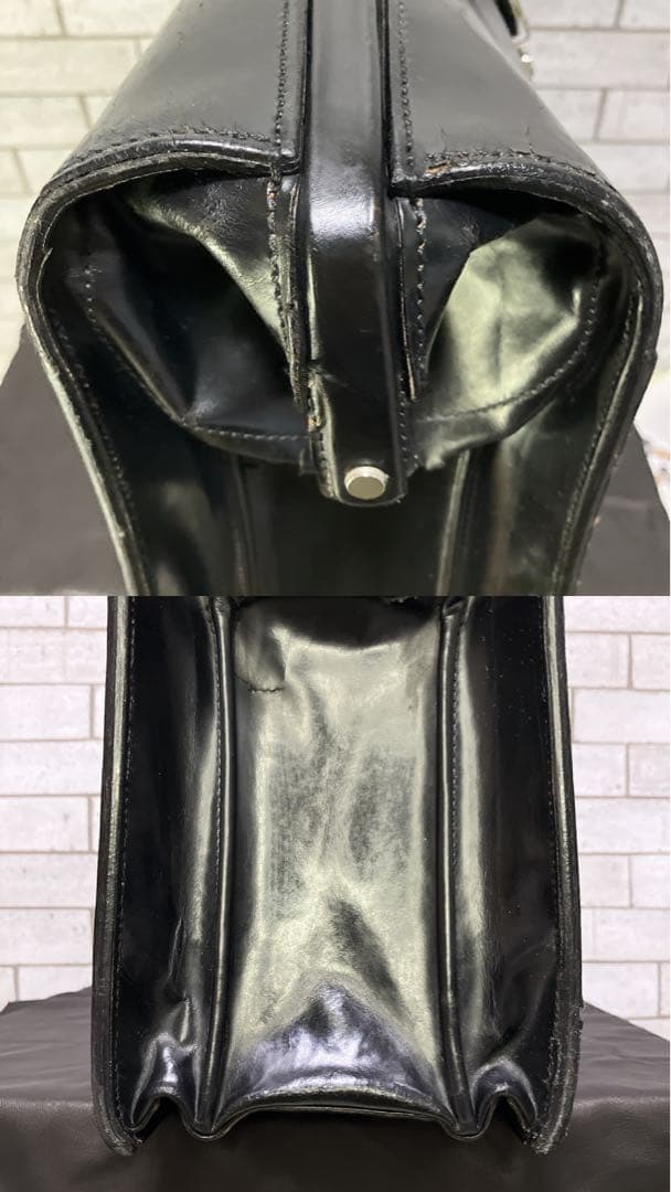 【希少】【万双】ダレスバッグ　ブライドル　ブラック　黒　三つマチ