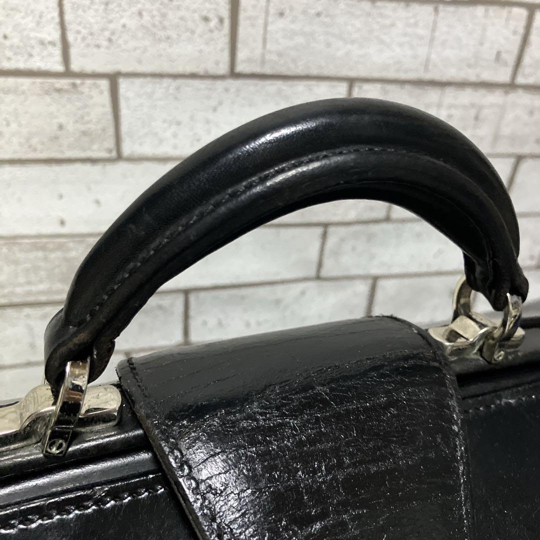 【希少】【万双】ダレスバッグ　ブライドル　ブラック　黒　三つマチ