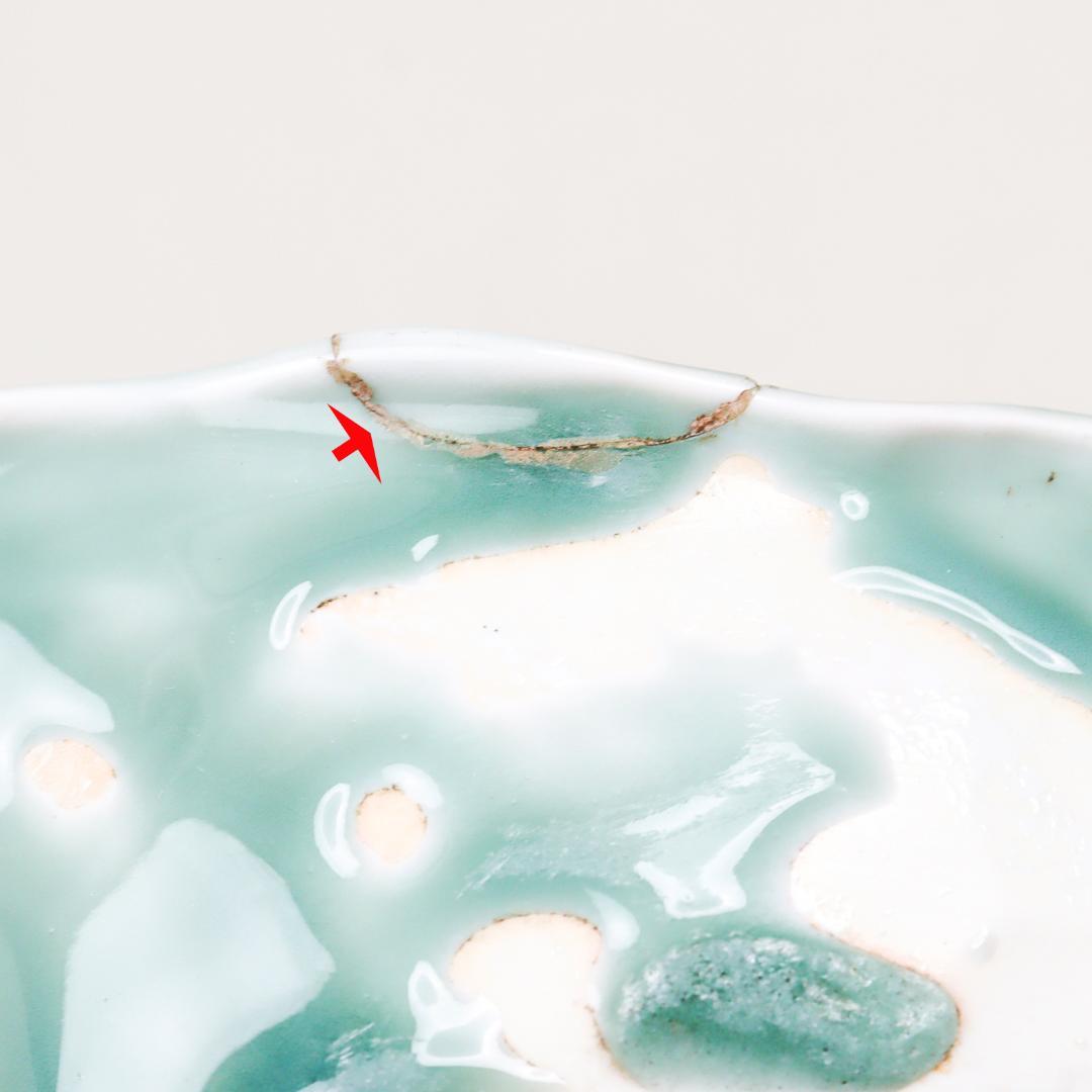 深川製磁 蛙細工付葉形鉢 トレイ 小物置き