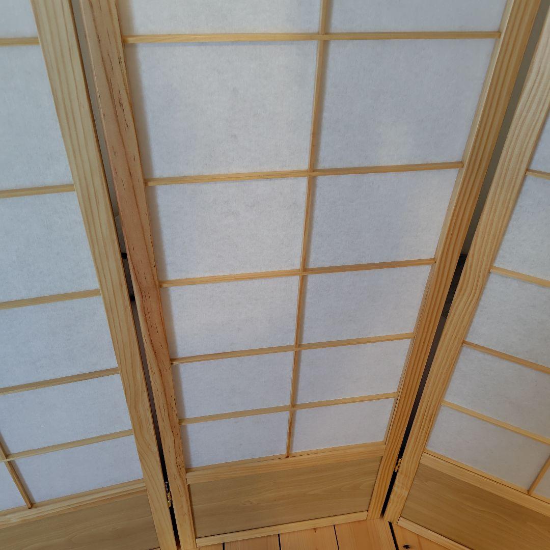 E*.様 木製和風パーテーション 4連　障子　高さ150cm　ジャパンディ　和モ