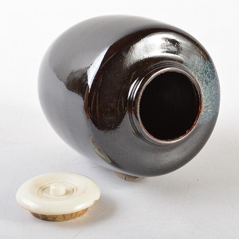 茶道具　玉領作　茶入　仕覆付　共箱　V　5723