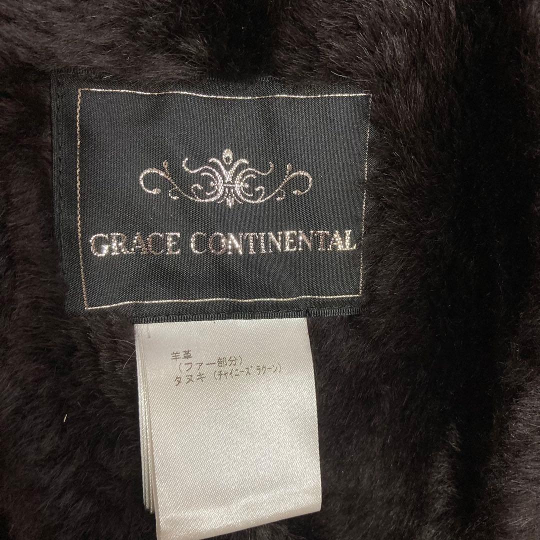 GRACE CONTINENTAL リアルファー 羊革 ムートンケープコート