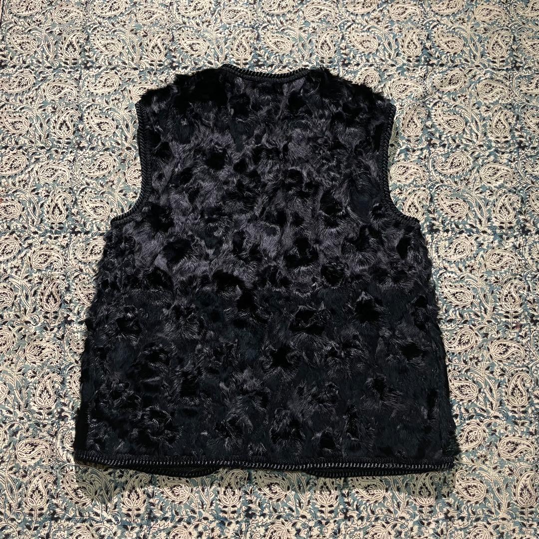 60’s カラクール 毛皮 リアルファー ベスト ビンテージ ブラック 50's