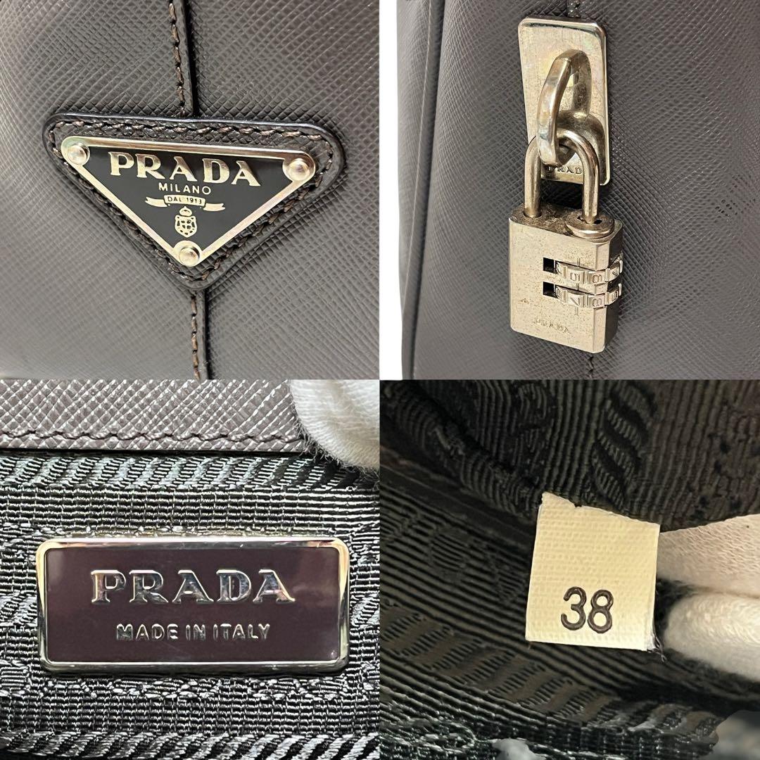 PRADA プラダ ブリーフケース ビジネスバッグ サフィアーノ レザー グレー