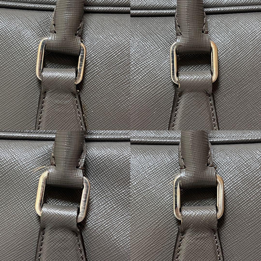 PRADA プラダ ブリーフケース ビジネスバッグ サフィアーノ レザー グレー