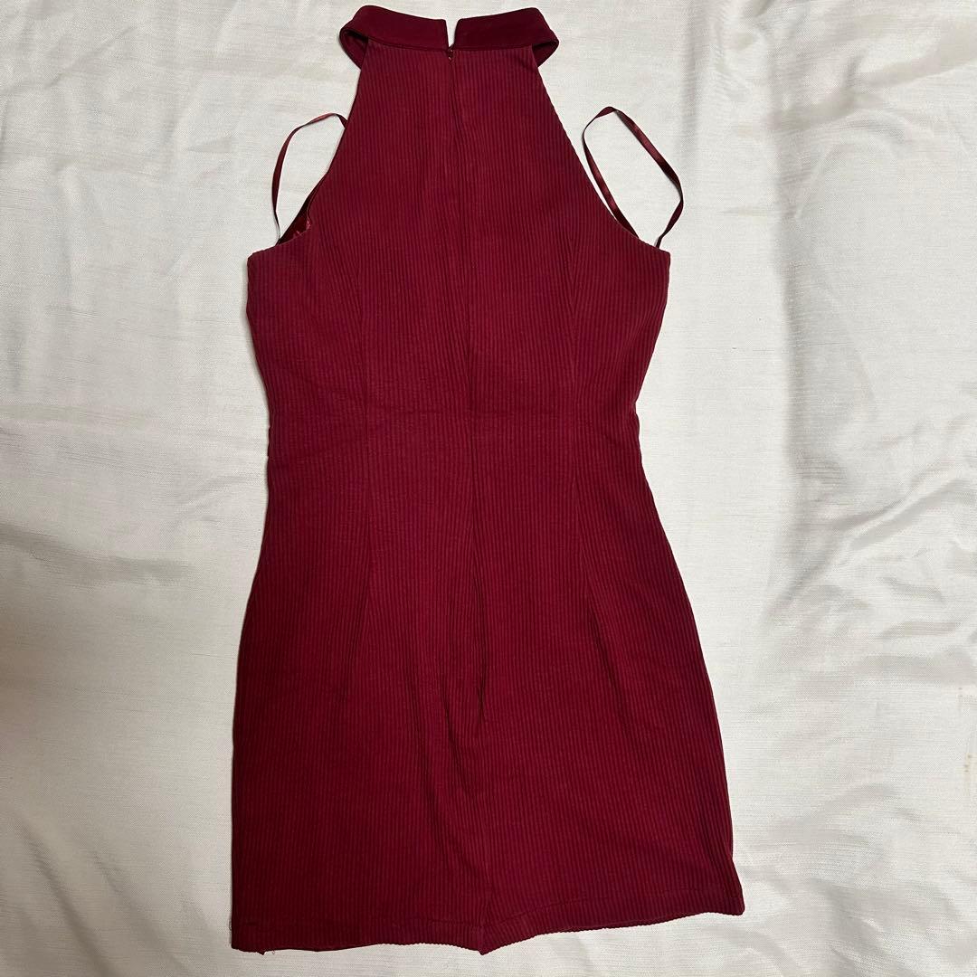 Robe de Fleurs バーガンディ タイトドレス