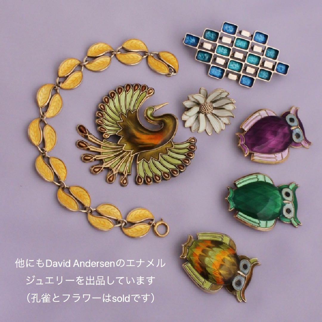 Norway＊北欧ヴィンテージシルバーブローチ＊ゴールドフクロウ＊アンティーク