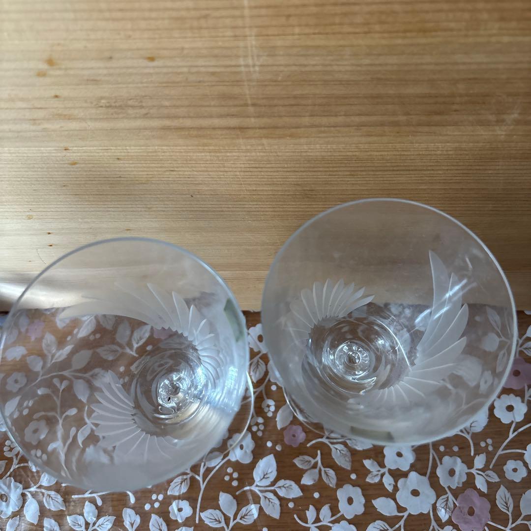 HOYA ガラス製 2002年受賞 HOYA エッチング装飾2個セット 2点