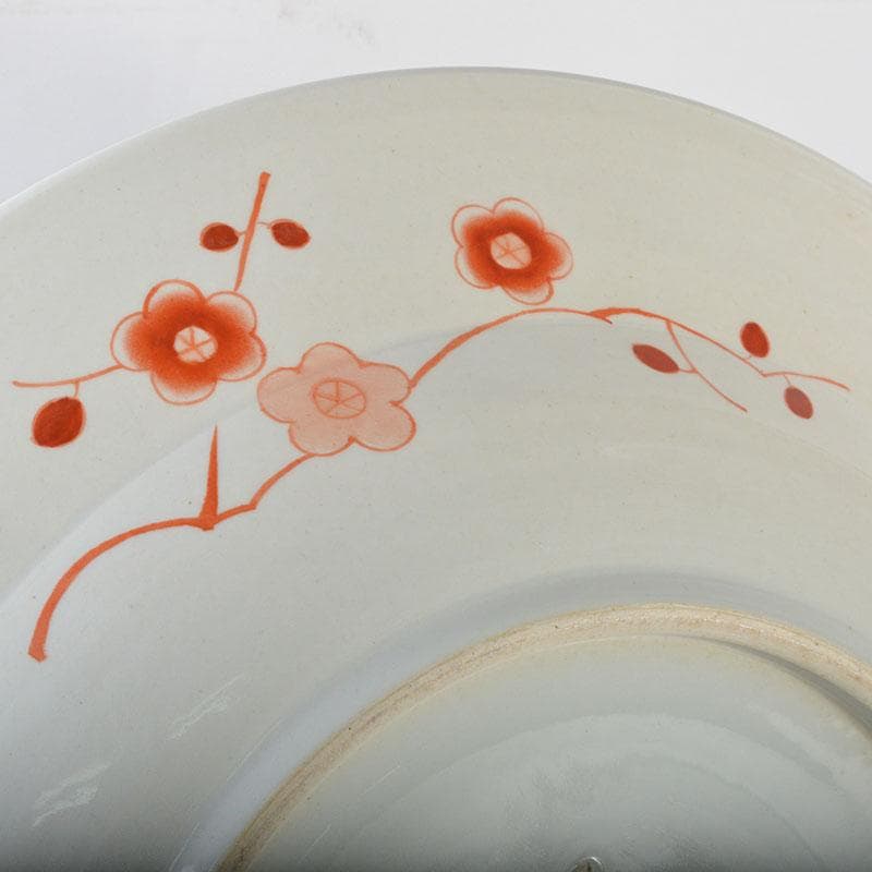 伊万里焼　古伊万里　染錦花文　飾皿　大皿　D　R4606B