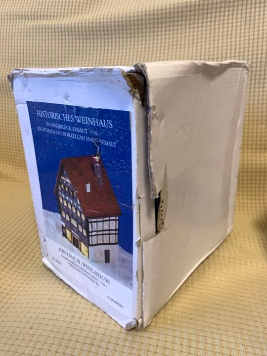 【未使用】ドイツ　キャンドルホルダー　ミニチュア　ポーセリン　ワインハウス　陶器