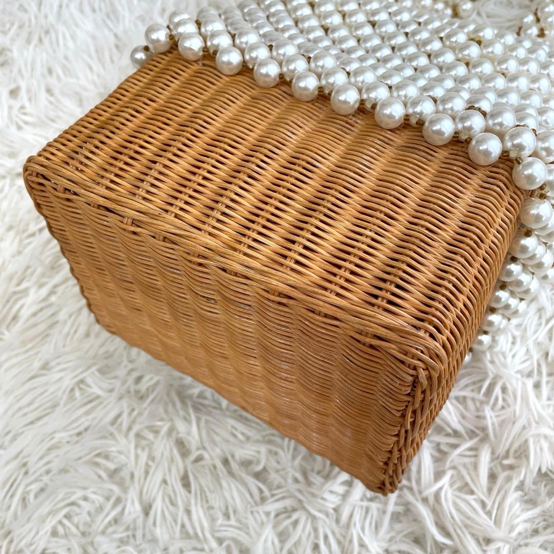 SEVEN TEN セブンテン パール ラタン バッグ かごバッグ