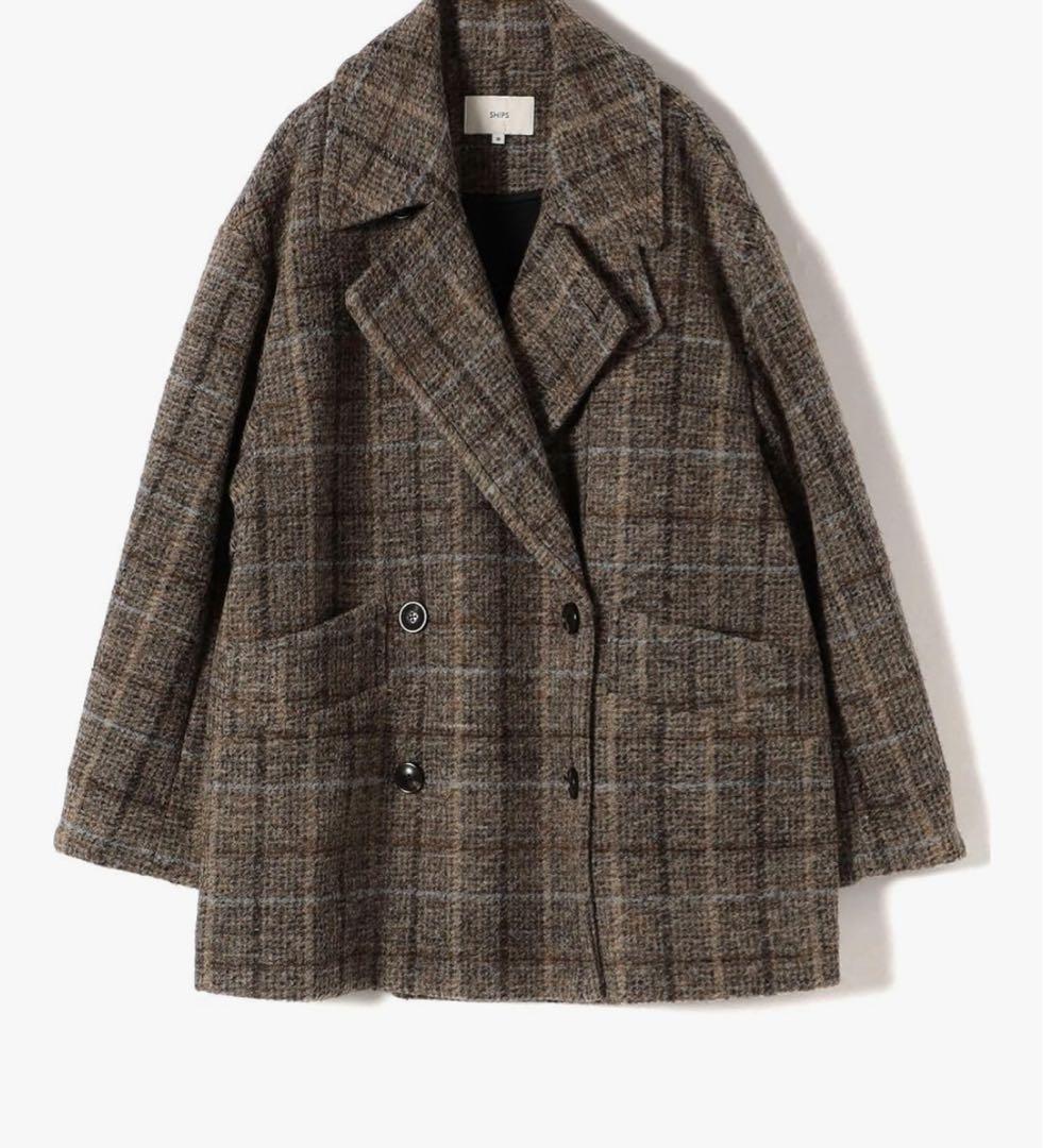 SHIPS ストライバーチェックコート 36