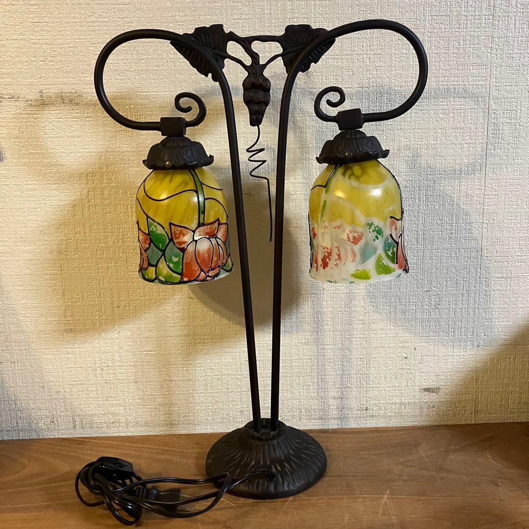 アンティーク マツヤマ工芸 2灯 ライト ブドウ アイアン ランプ