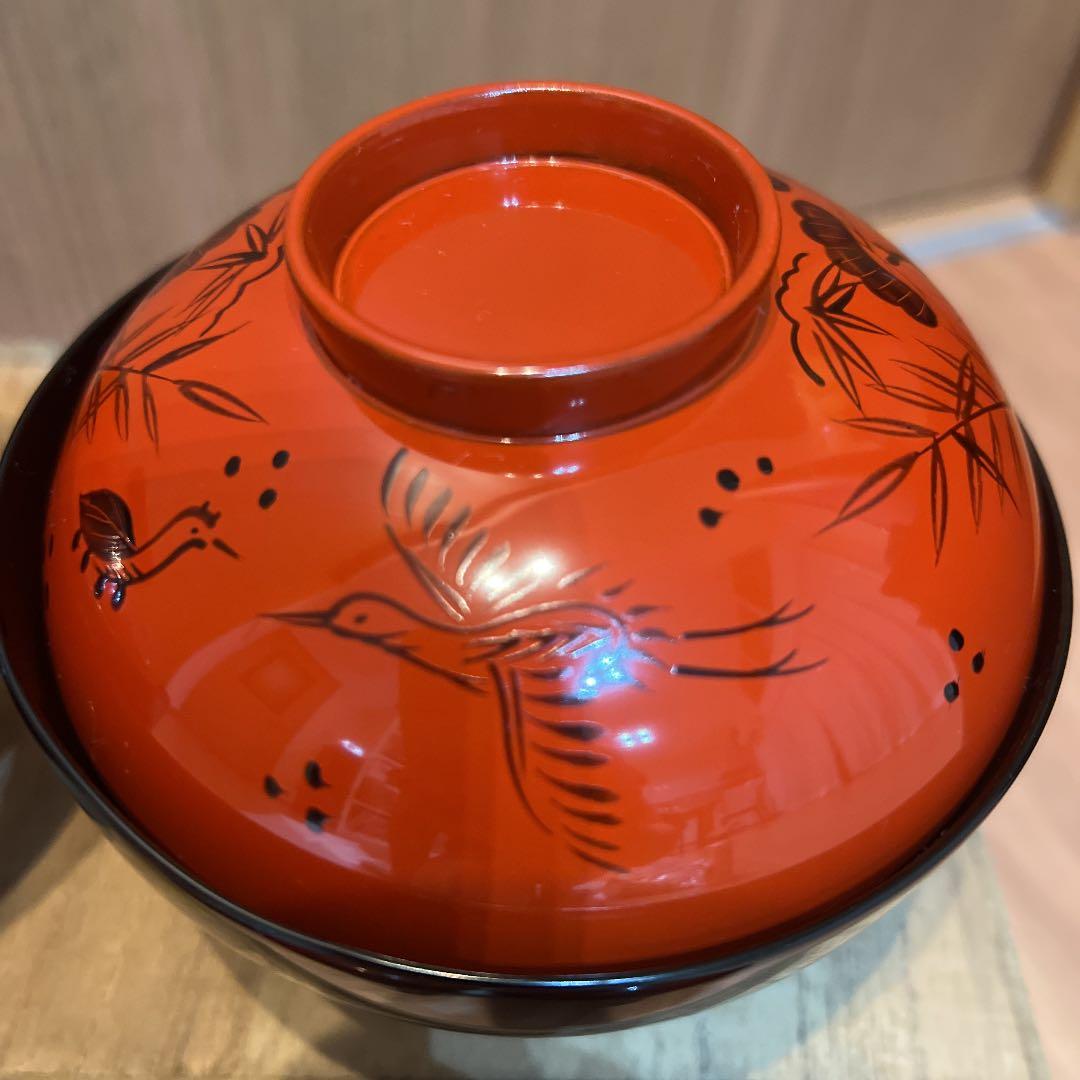 美品　平安堂　山田平安堂　日の出蓬莱椀　五客