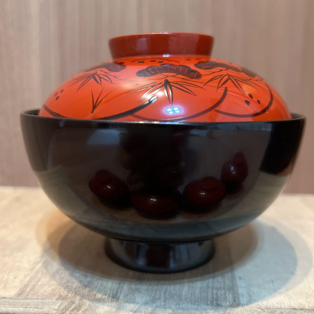 美品　平安堂　山田平安堂　日の出蓬莱椀　五客