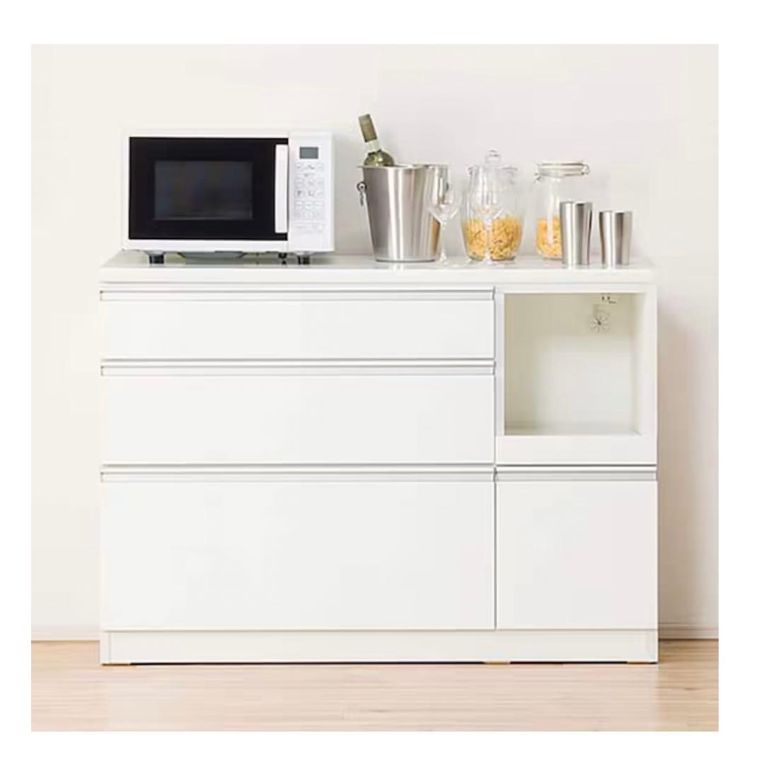 ニトリ　キッチンカウンター(レジューム 120-2SL-R WH)