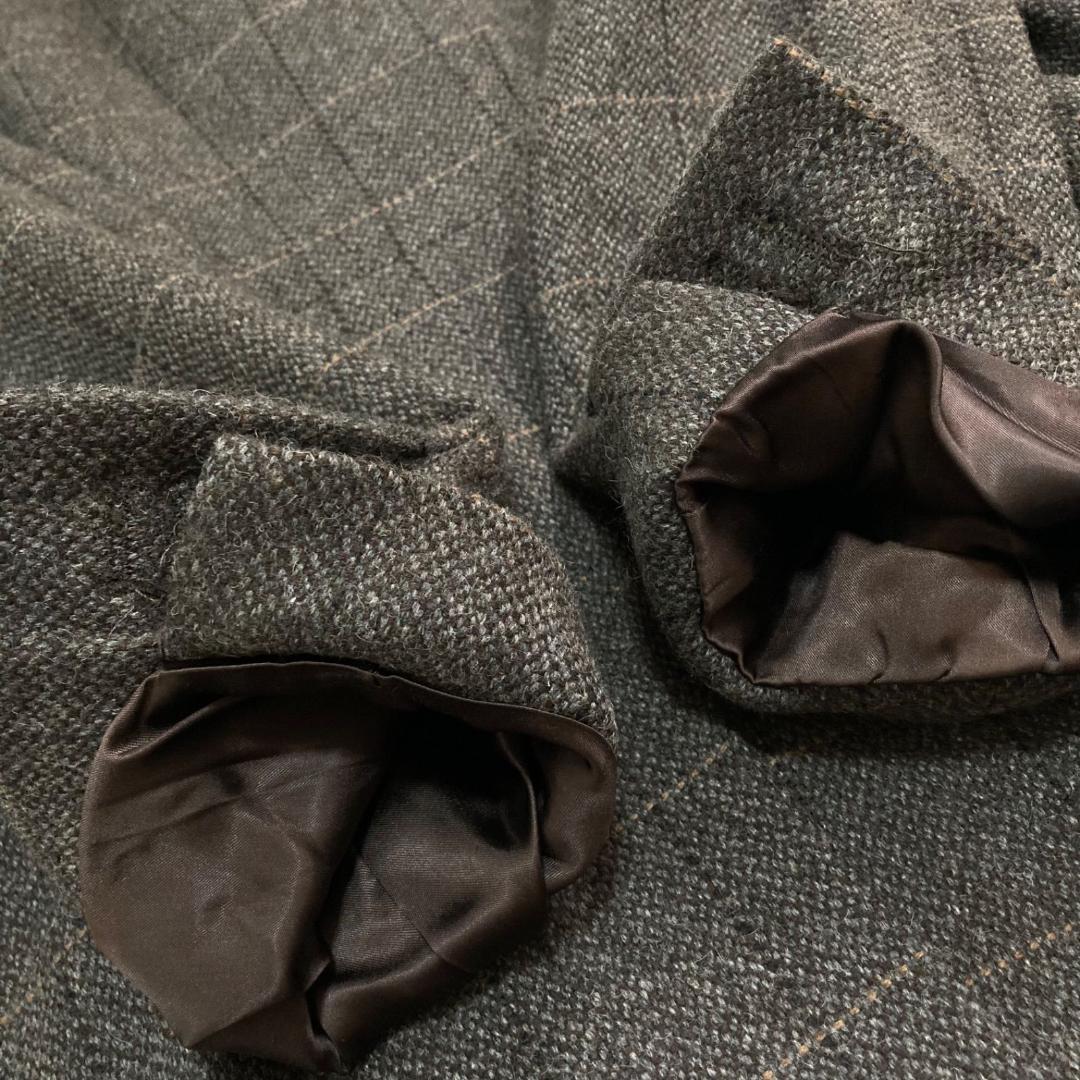 17540✨エトロ 44 キャメル テーラードジャケット チェック ツイード