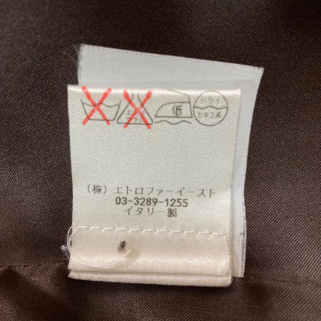 17540✨エトロ 44 キャメル テーラードジャケット チェック ツイード