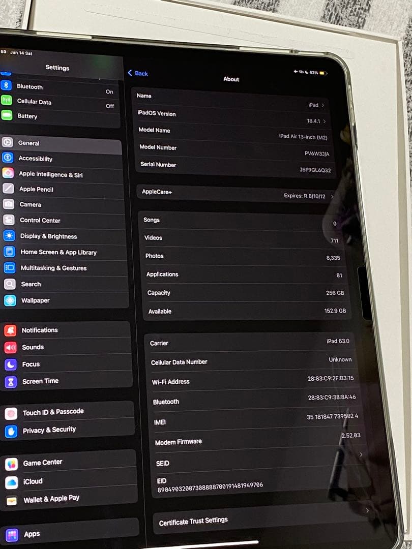 iPad本体 iPad Air M2 13 inch 256GB