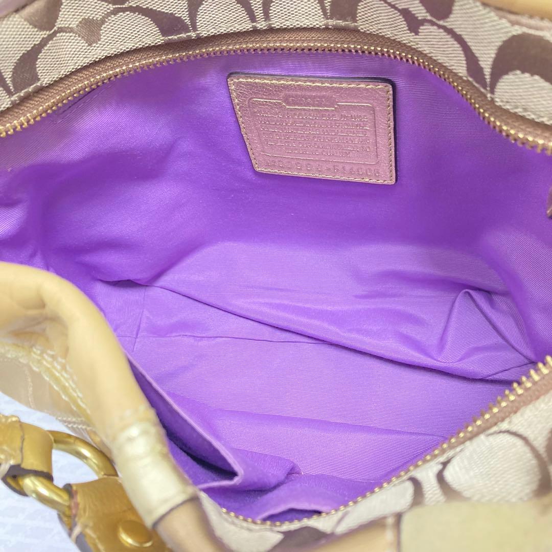 COACH ワンショルダーバッグ パッチワーク ゴールド金具　ターンロック装飾