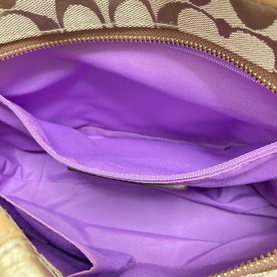 COACH ワンショルダーバッグ パッチワーク ゴールド金具　ターンロック装飾