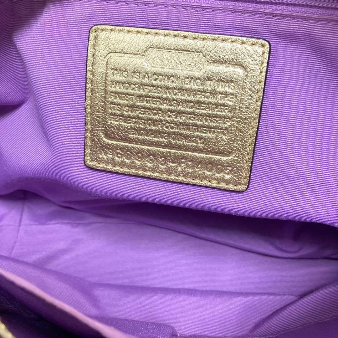 COACH ワンショルダーバッグ パッチワーク ゴールド金具　ターンロック装飾