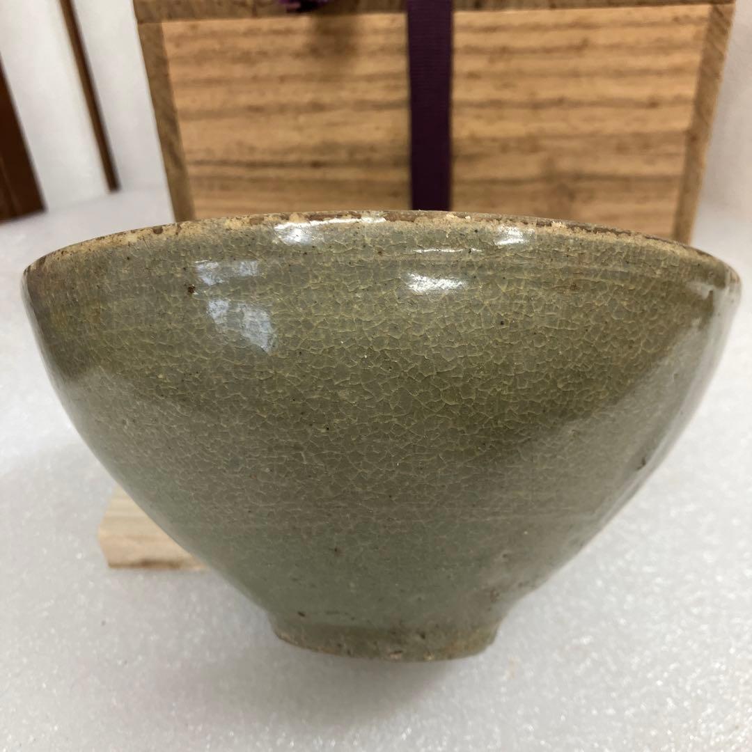 骨董品　茶道具　茶碗　高麗　青磁　堅手茶碗　共箱　N246SJC
