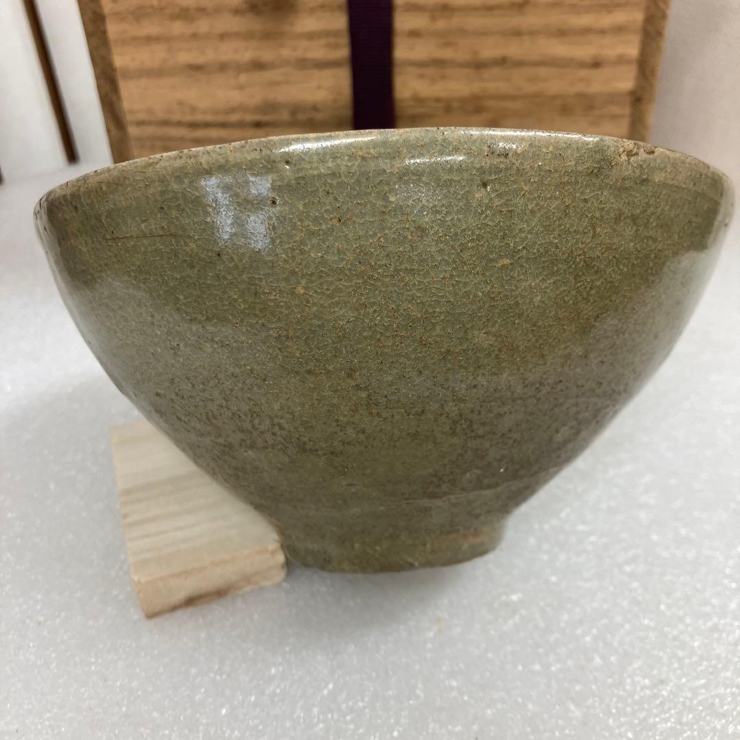 骨董品　茶道具　茶碗　高麗　青磁　堅手茶碗　共箱　N246SJC