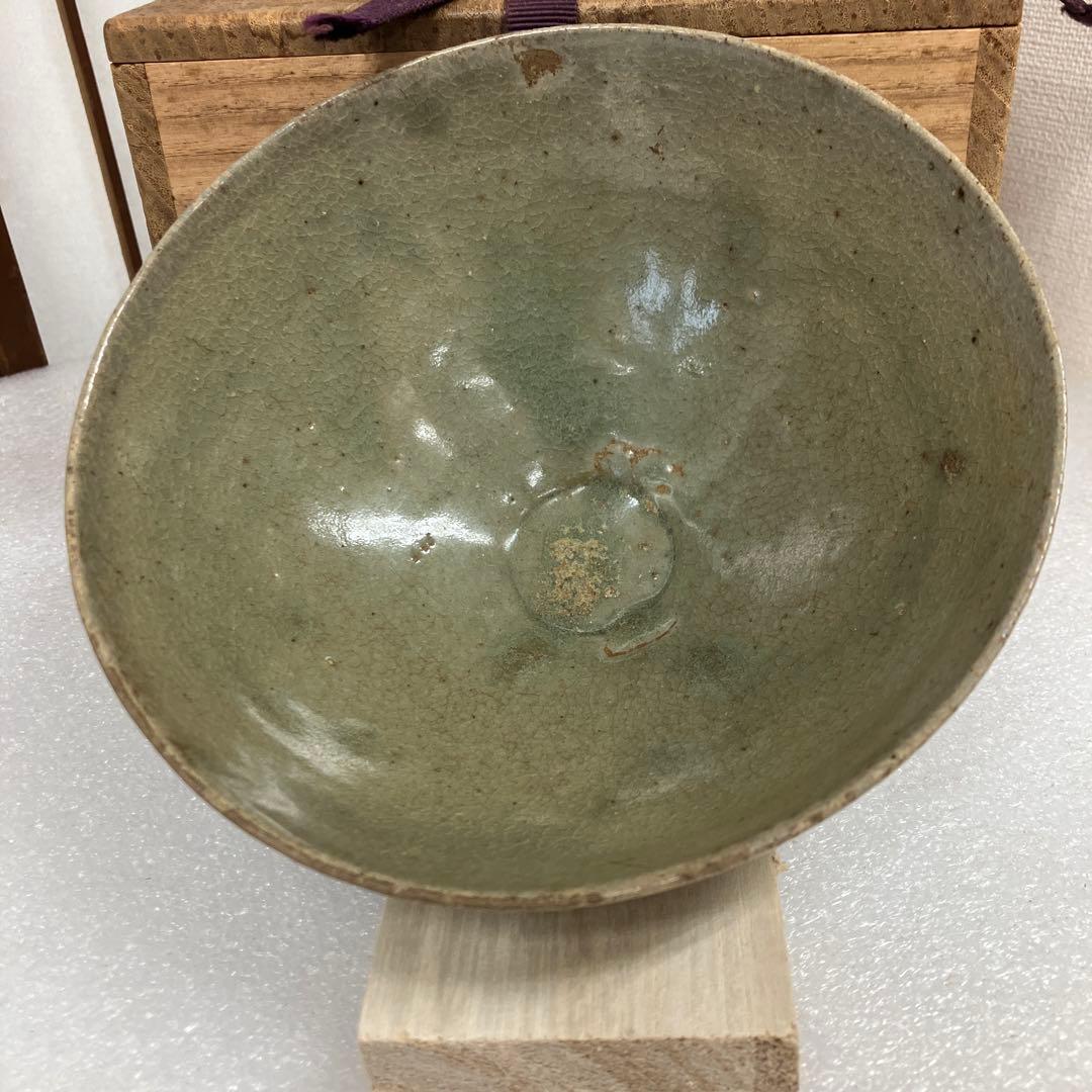 骨董品　茶道具　茶碗　高麗　青磁　堅手茶碗　共箱　N246SJC