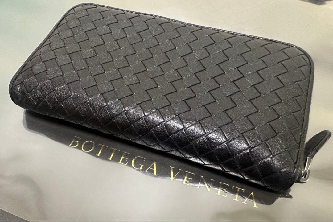 【付属品付】ボッテガヴェネタ ラウンドファスナー/ラム/黒/7️⃣✨✨✨