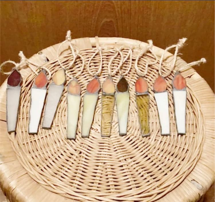 クリスマス　飾り　インテリア　雑貨　キャンドル　ステンドグラス　10個