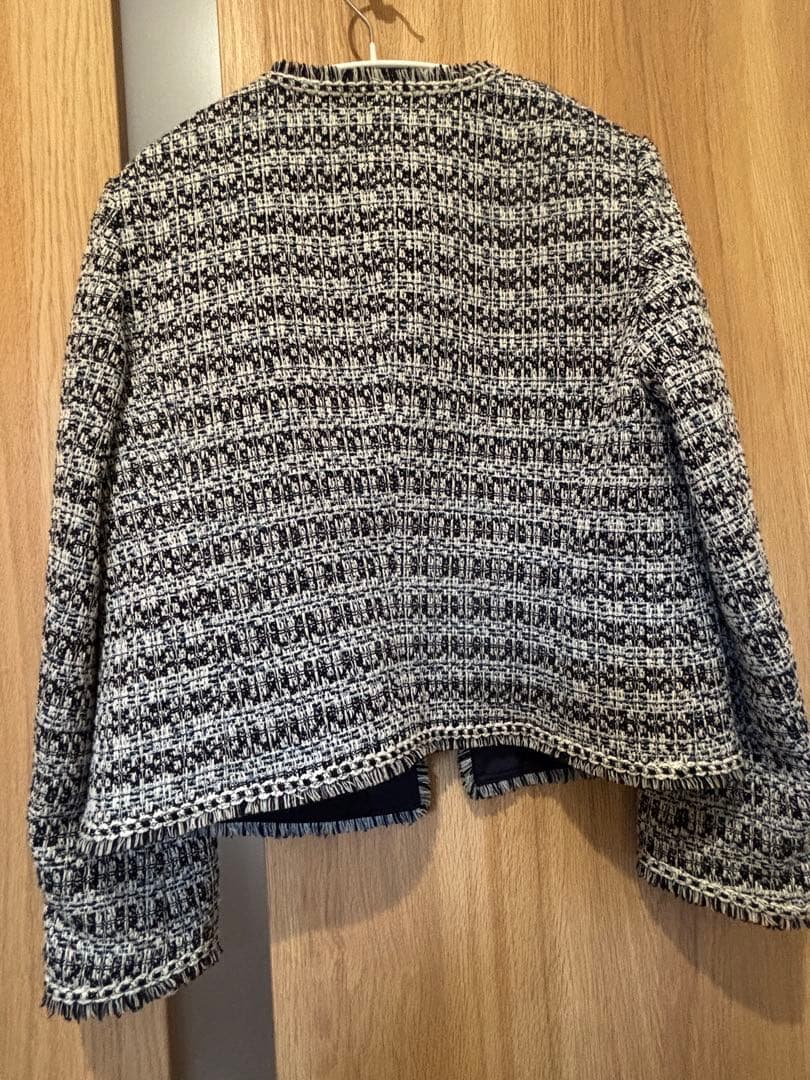 最高級 23区ヘリテージクラシックコレクション ノーカラーツイードジャケット38