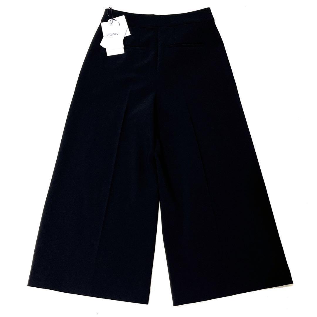 【新品タグ付 現行 サイズXL】セオリー ワイドクロップドパンツ ブラック