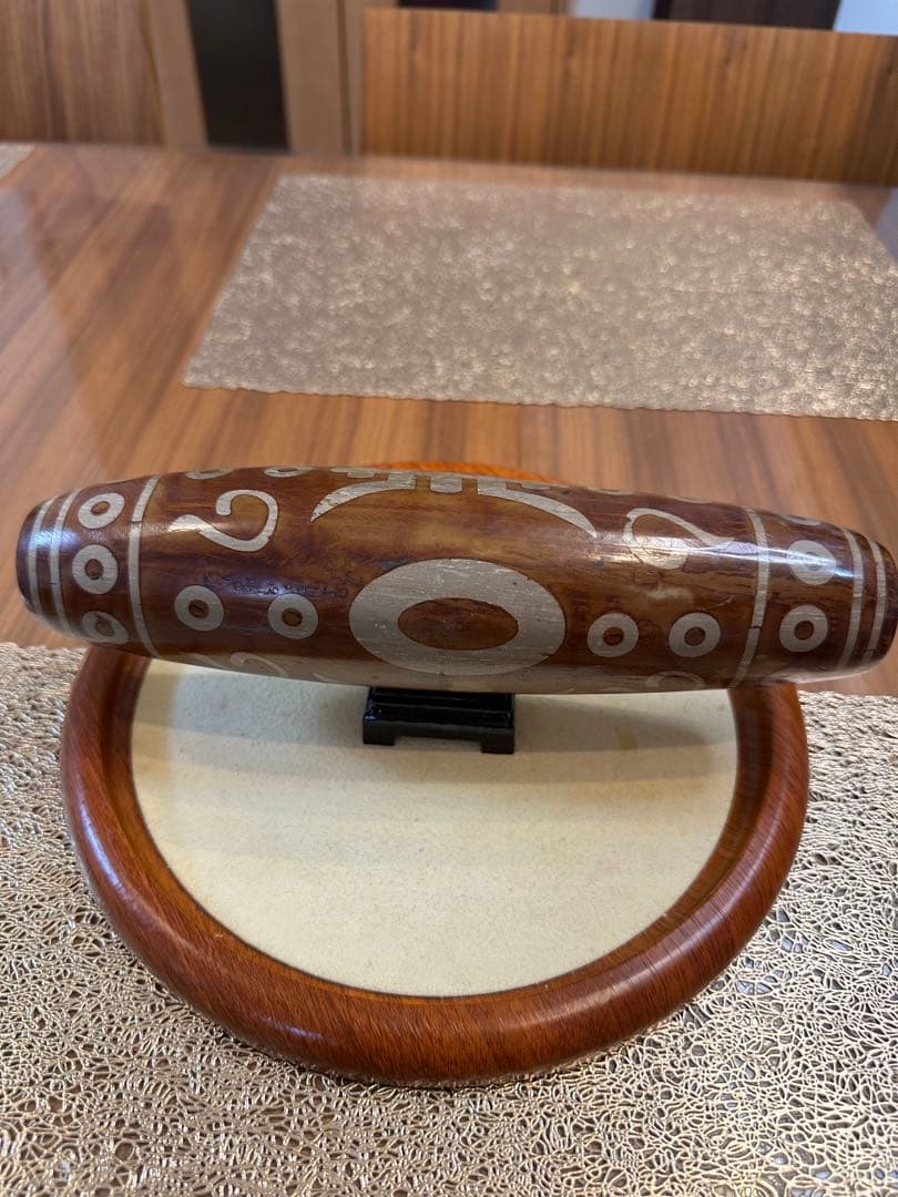 K-672 チベット　希少　大型　特大　寿字天珠　置物　風水　最強パワー