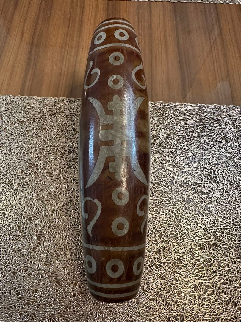 K-672 チベット　希少　大型　特大　寿字天珠　置物　風水　最強パワー