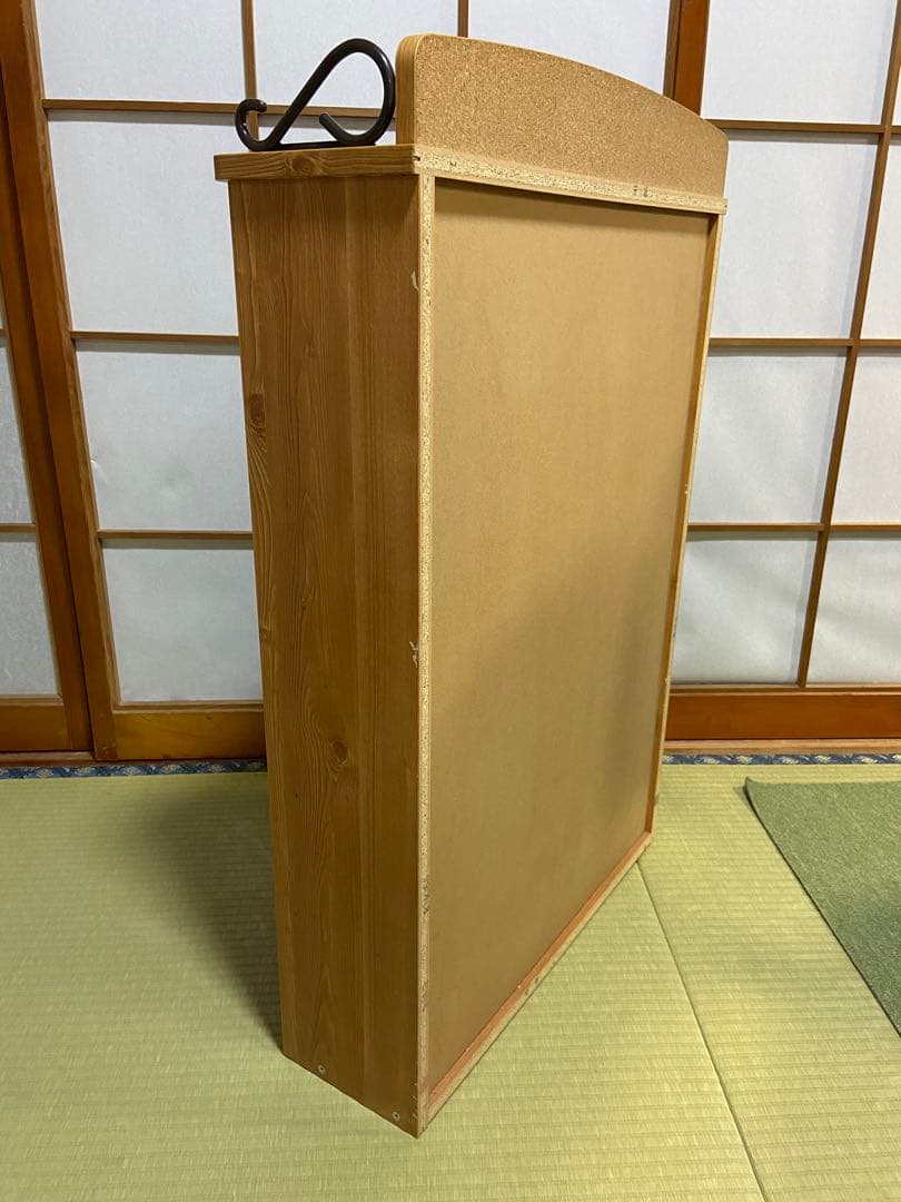 【昭和レトロ】木製 本棚 棚板高さ調整可 チェック柄 幅57cm レトロ家具