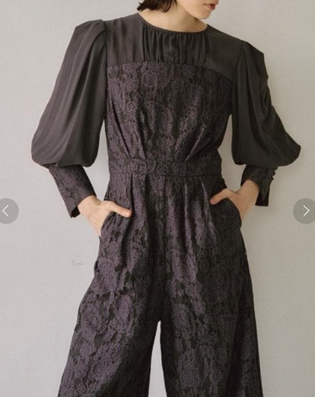 【新品】LERURE リルアー オールインワン パンツドレス ネイビー M