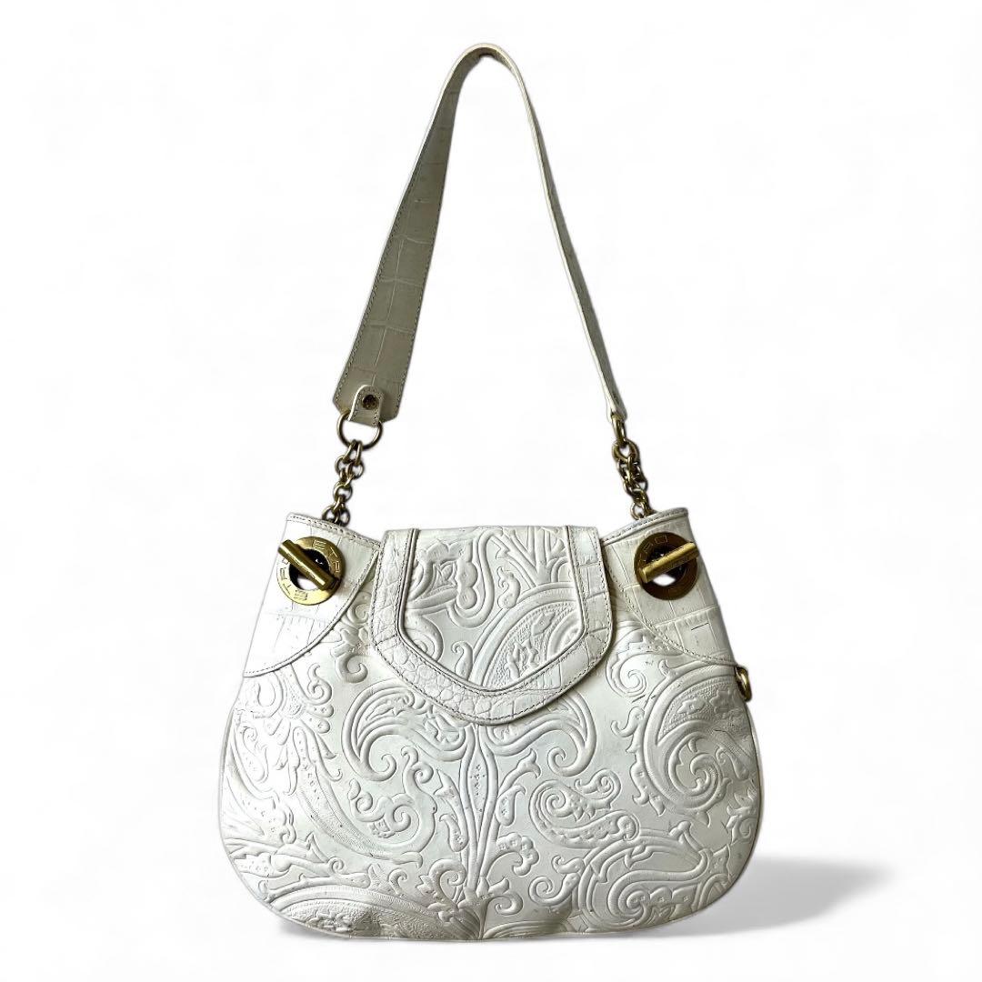 ETRO マルゴット レザー チェーンショルダーバッグ 白色系 イタリア製