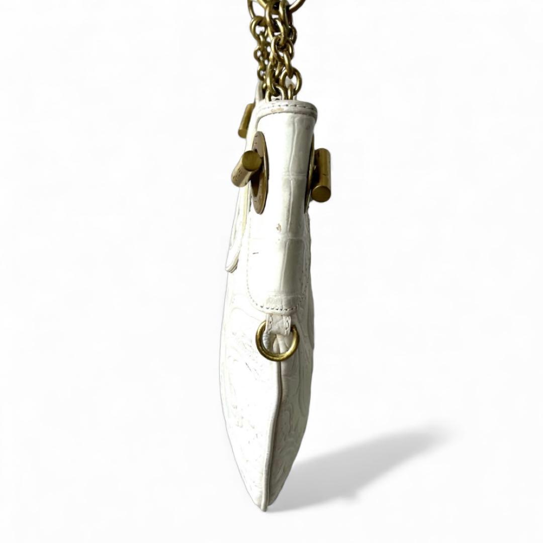 ETRO マルゴット レザー チェーンショルダーバッグ 白色系 イタリア製