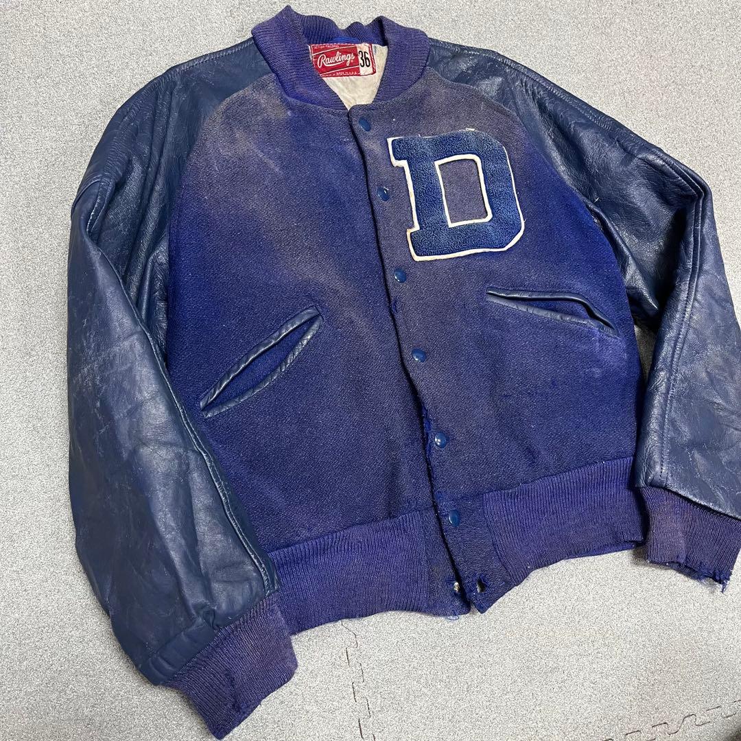 276 Rawlings Dレタード/USA製 レザー切替 36表記 フェード