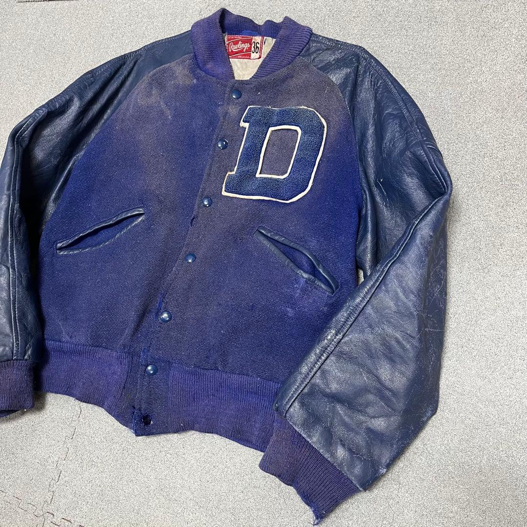 276 Rawlings Dレタード/USA製 レザー切替 36表記 フェード