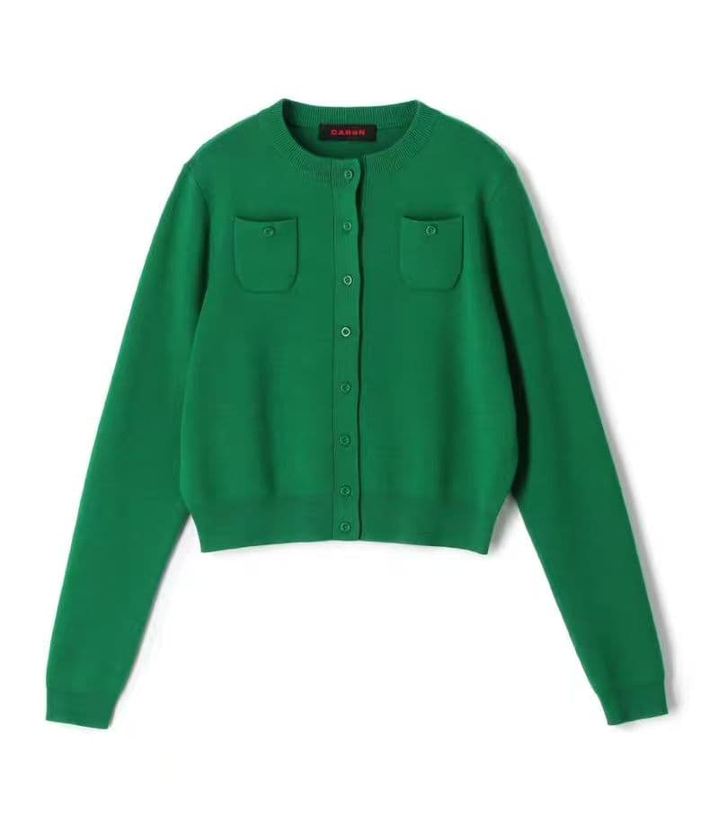 未使用品 CABaNコットンカシミヤ クルーネックカーディガン　Sサイズ