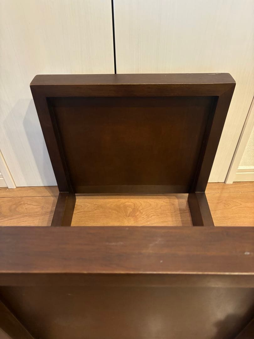 a.flat ダークブラウン 木製 サイドテーブル