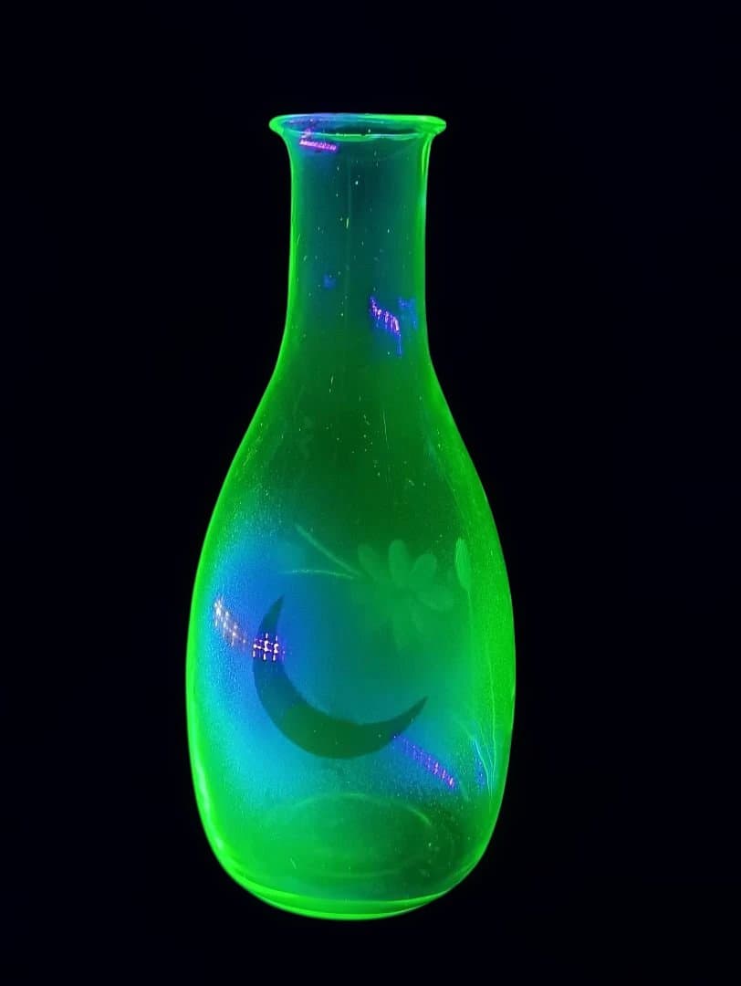 【希少】ウランガラス 時代ガラス 古ガラス 徳利 薄吹き 骨董