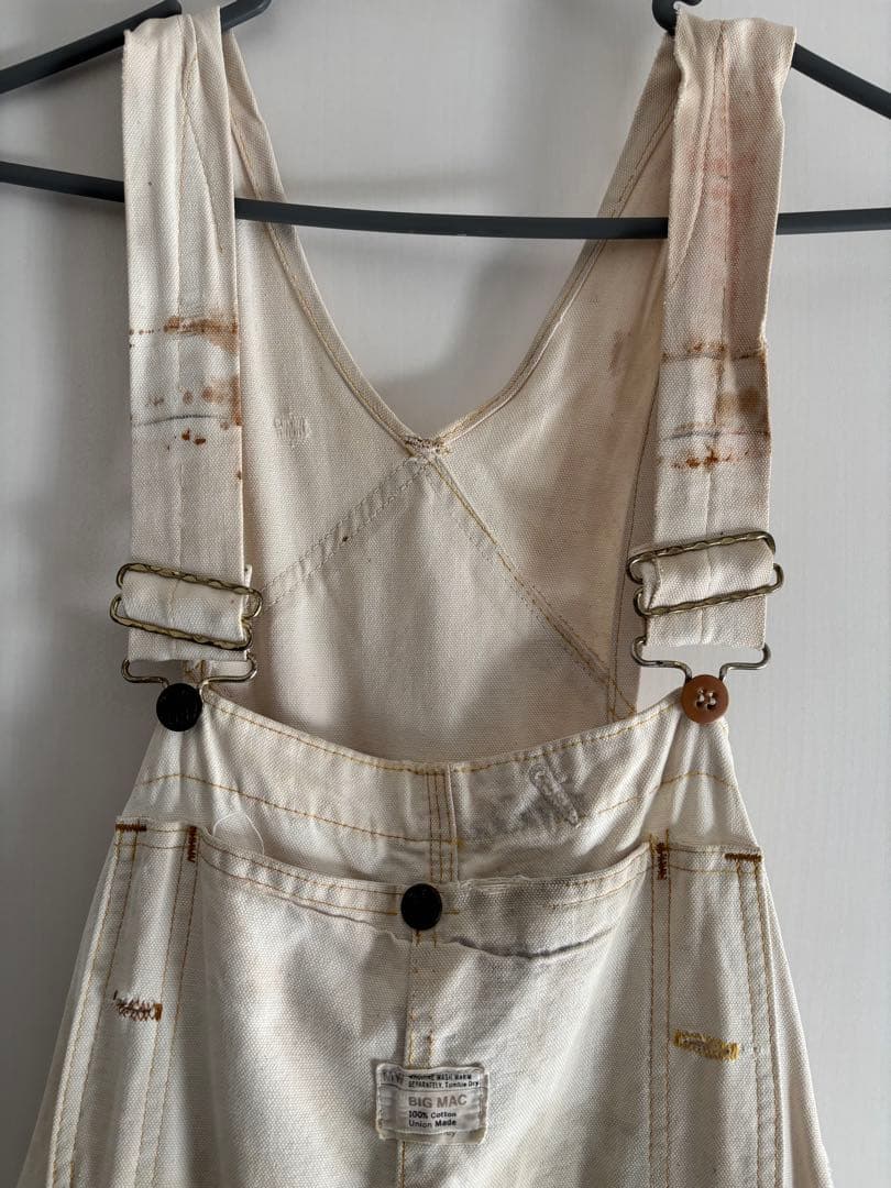 超希少‼️70s BIG MAC 生成り エプロン付きオーバーオール✨