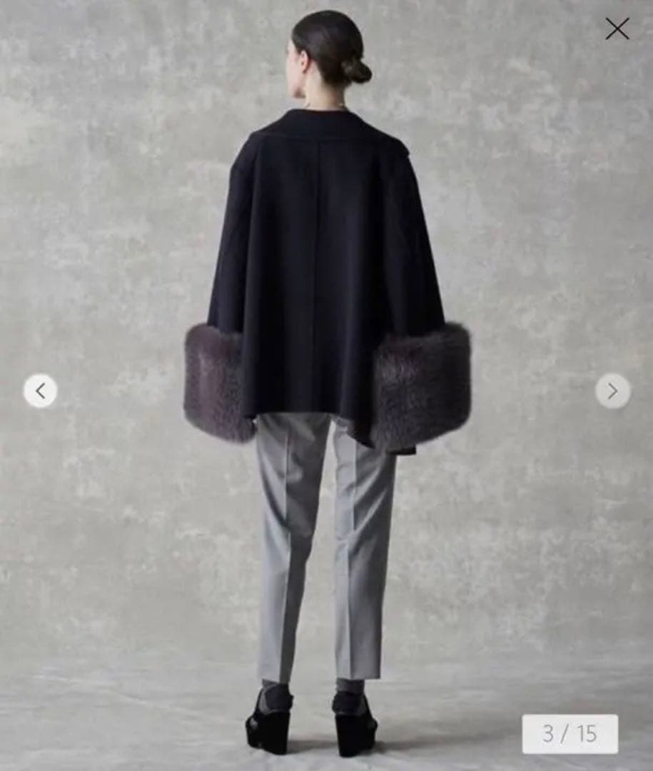 drawerドゥロワー36ファーケープコートポンチョ22AW2022