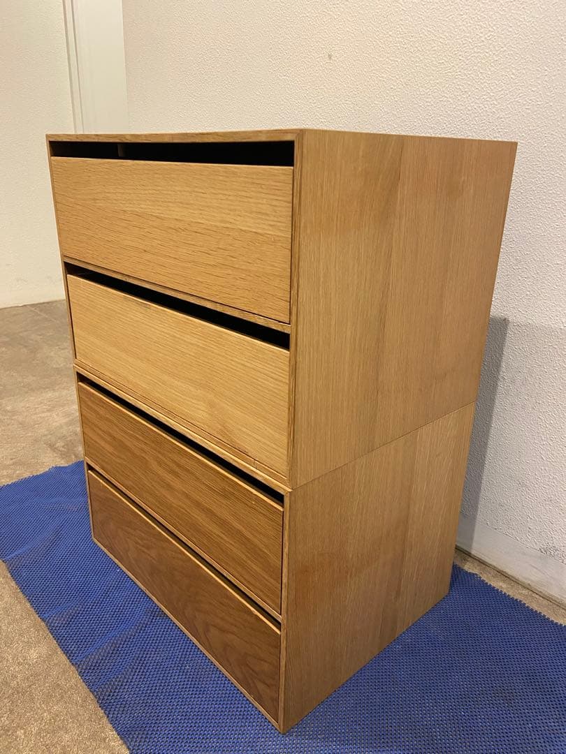 ☘️送料無料⭐️美品⭐️２つセット⭐️廃盤⭐️木製収納ケース⭐️無印⭐️引出式・２段・ワイド