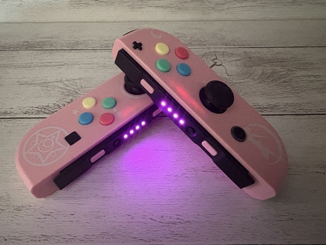 34任天堂純正品【ledカスタム& セラミュ】Nintendo ジョイコン 美品