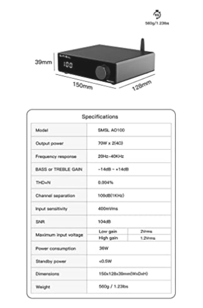 週末値下げ S.M.S.L AO100 デジタルアンプ